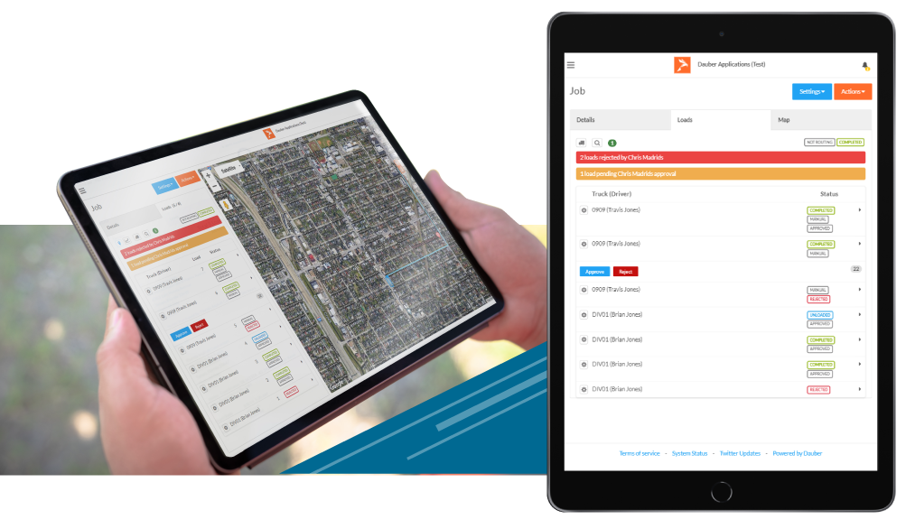 A preview of the Whitney Logistics application, which enables users to track their trucking operations.
